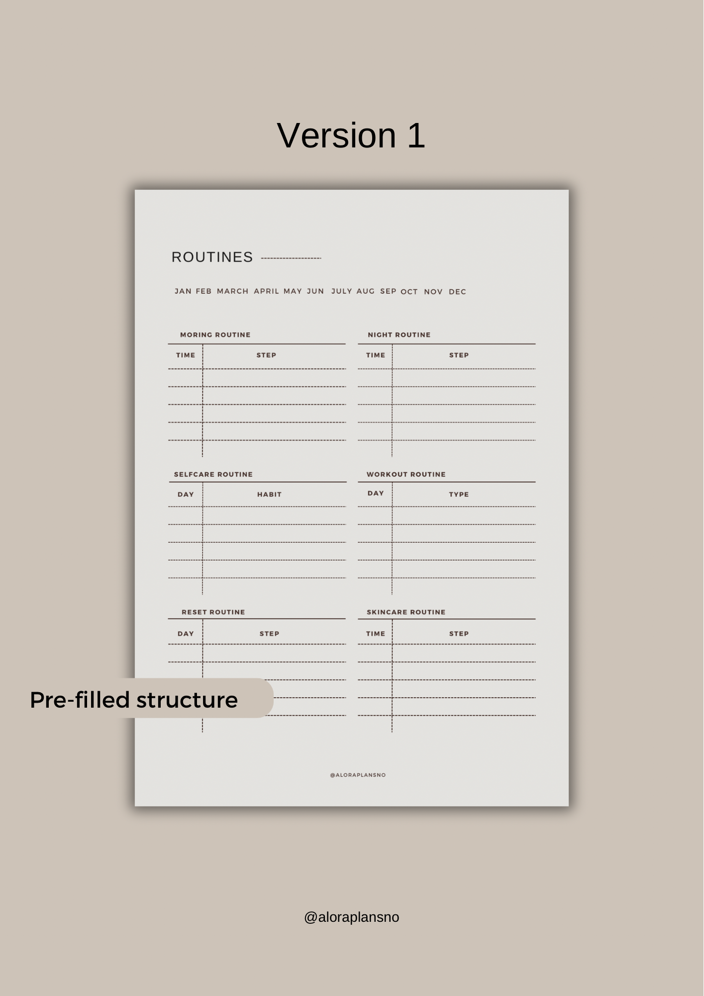 2025 Routines template A5 | A4