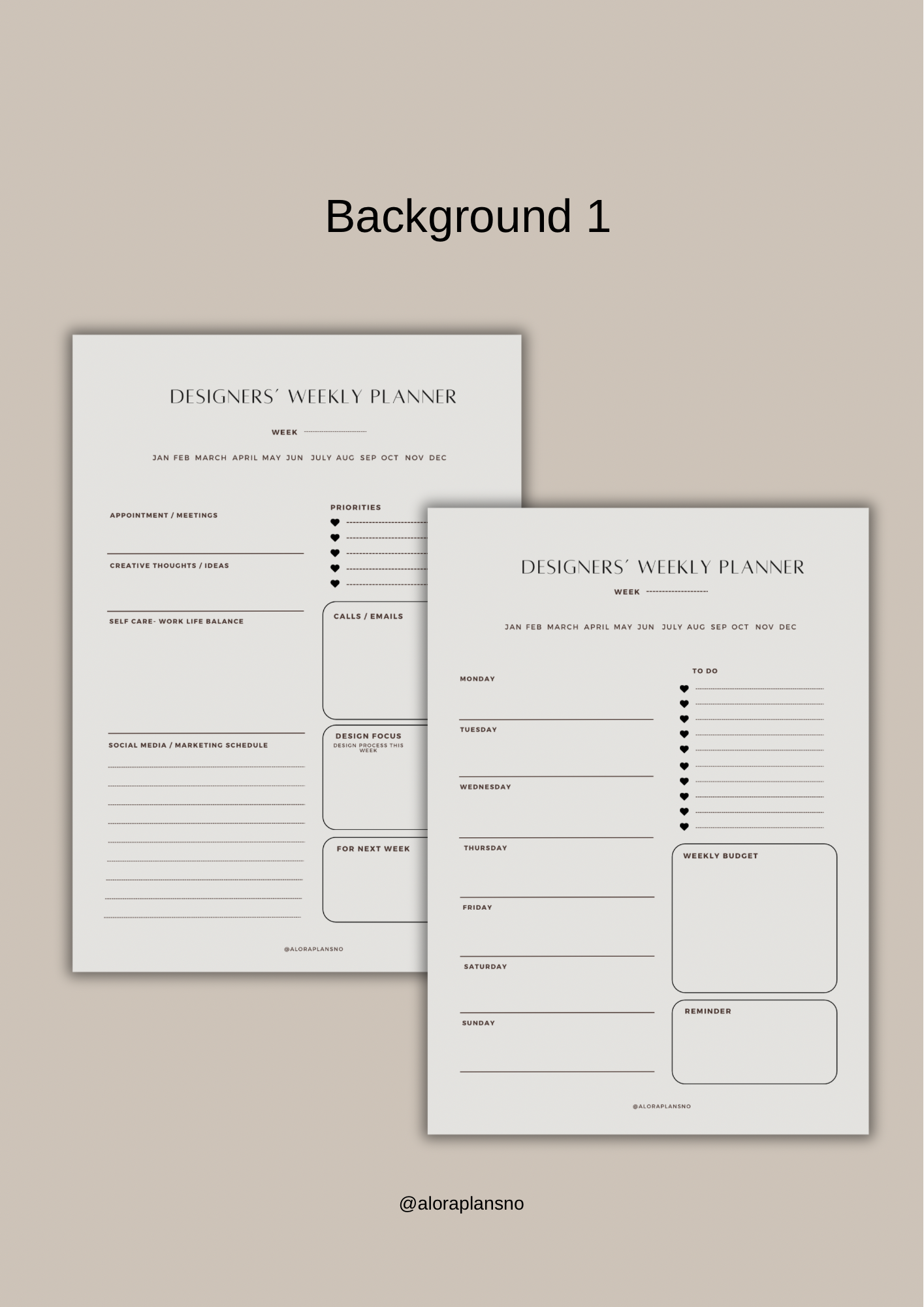 Designers weekly planner