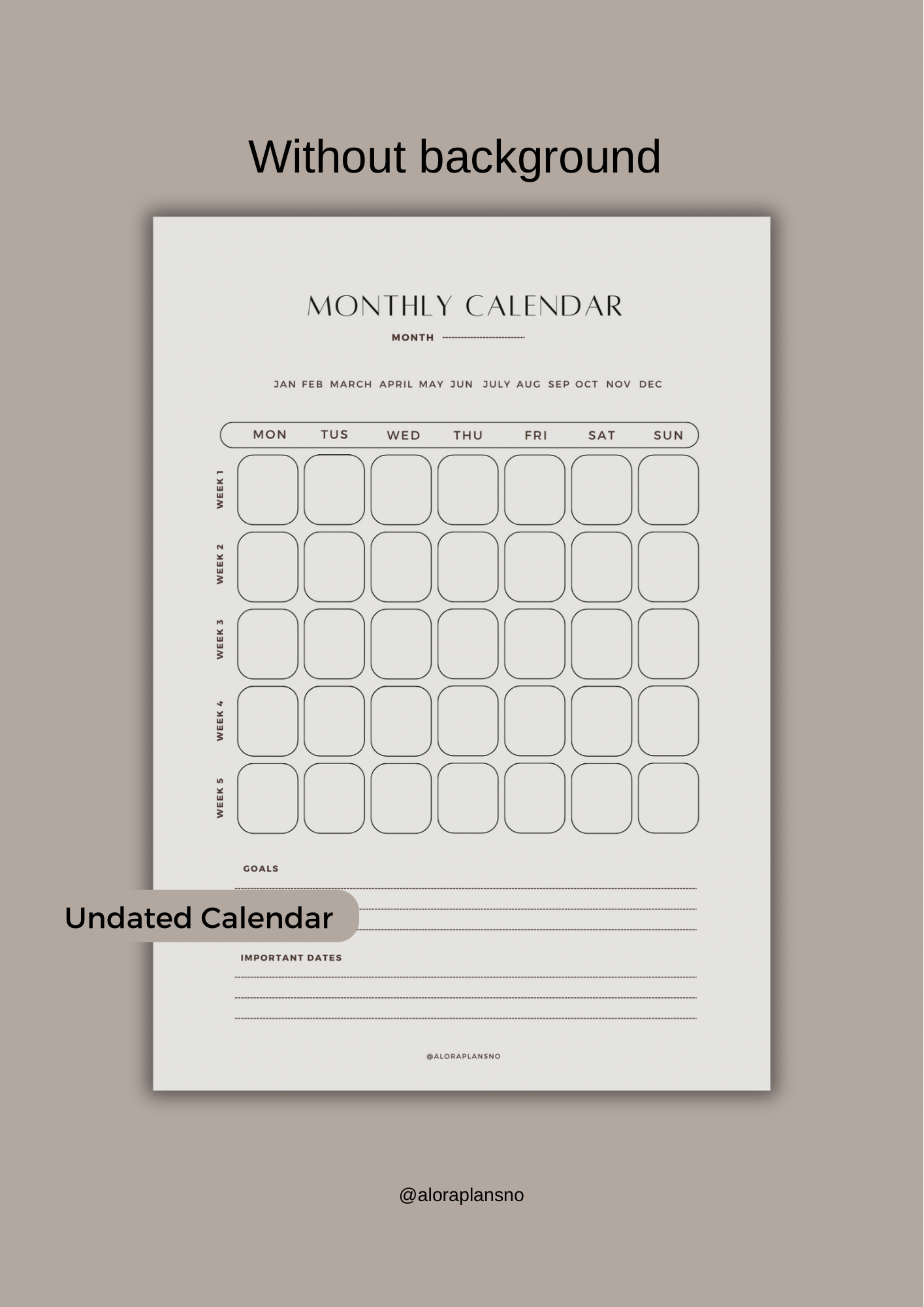 Monthly calendar 2025 | 12 Unique Backgrounds