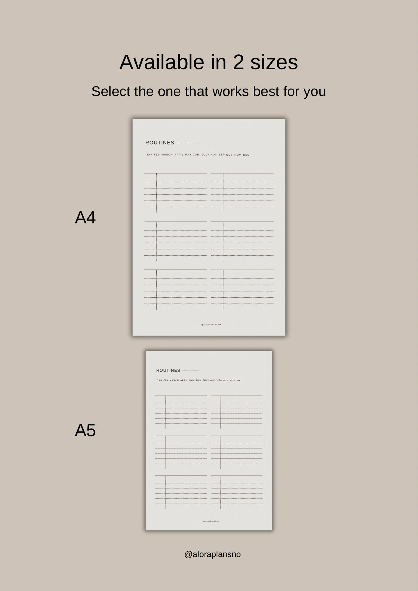 2025 Routines template A5 | A4