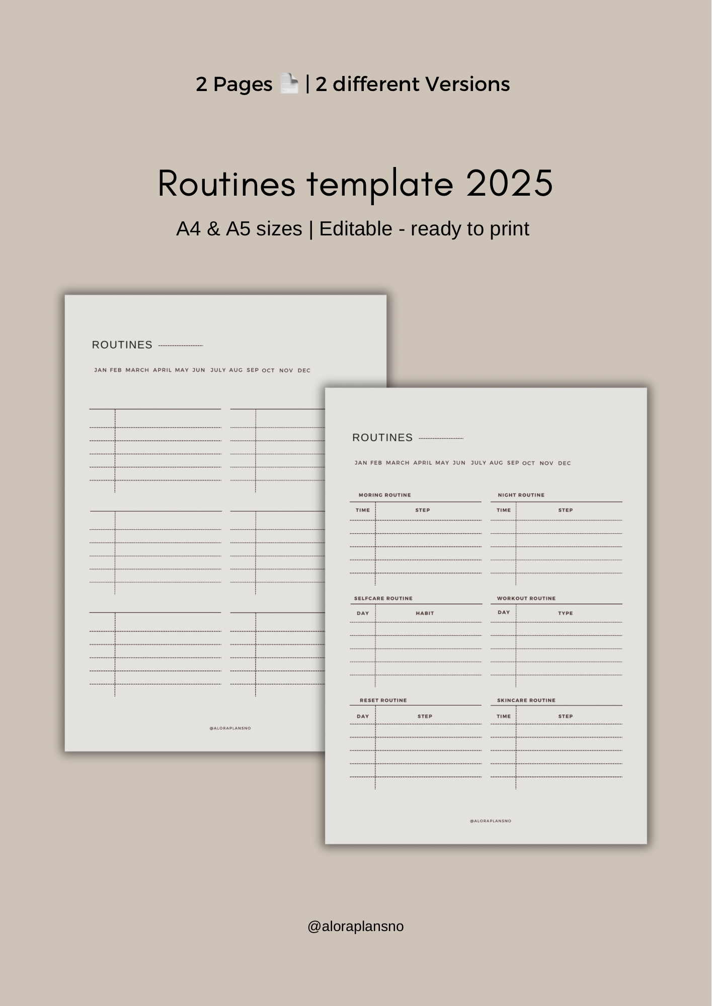 2025 Routines template A5 | A4