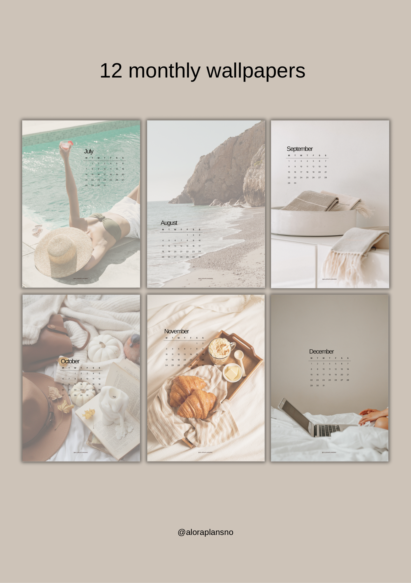 FREE 2025 Monthly calendar wallpaper