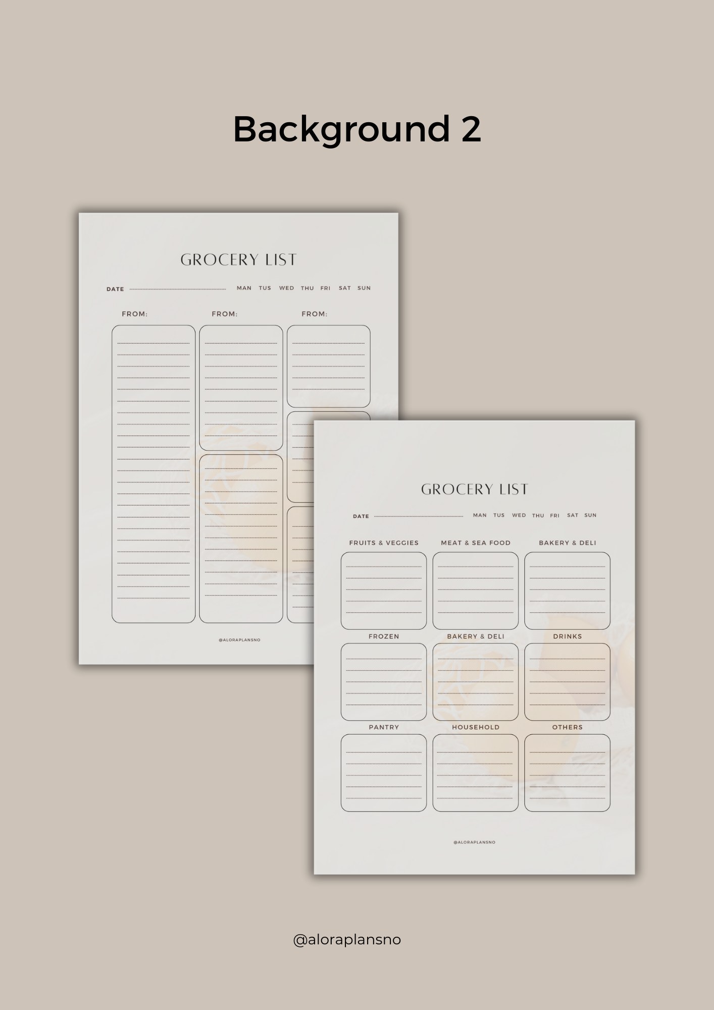 Grocery list lined version | printable template