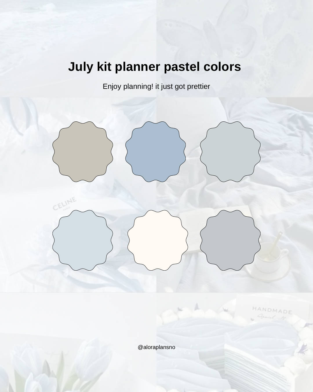 July monthly Planner 🦋 Blue & Beige Aesthetic