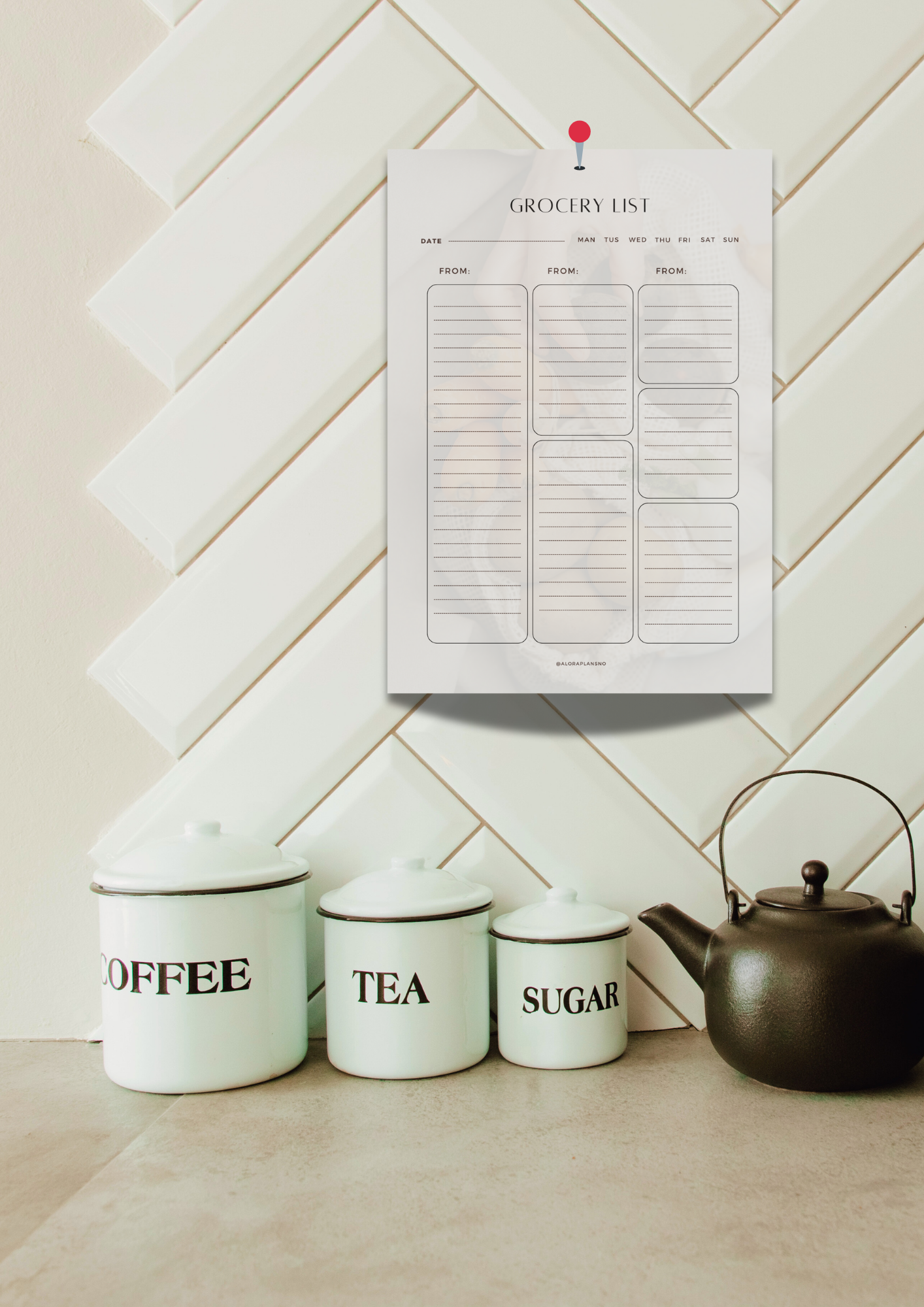 Grocery list lined version | printable template