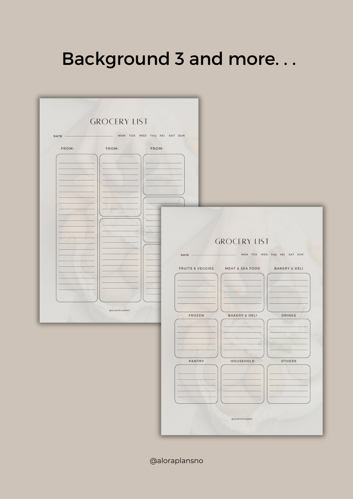 Grocery list lined version | printable template