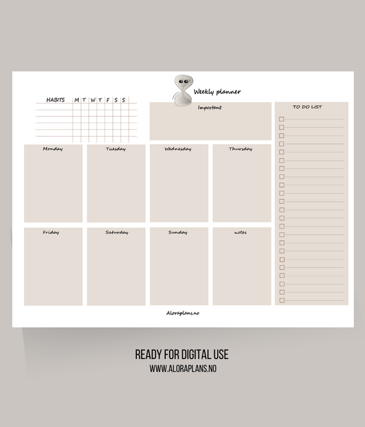 Minimalist Weekly Planner A5 - Editable - Instant Download for Digital & Print Use